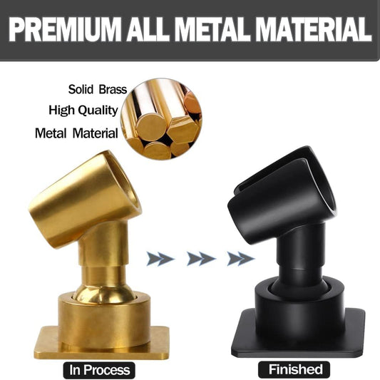 Shower Head Holder All Meta Handheld Shower Wand Bracket Adhesive Shower Wall Mount Holder Brass Shower Spray Holder Black, Glue Installation
