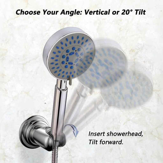 BOPai Suction Cup Shower Head Holder – Adjustable 20°, Chrome