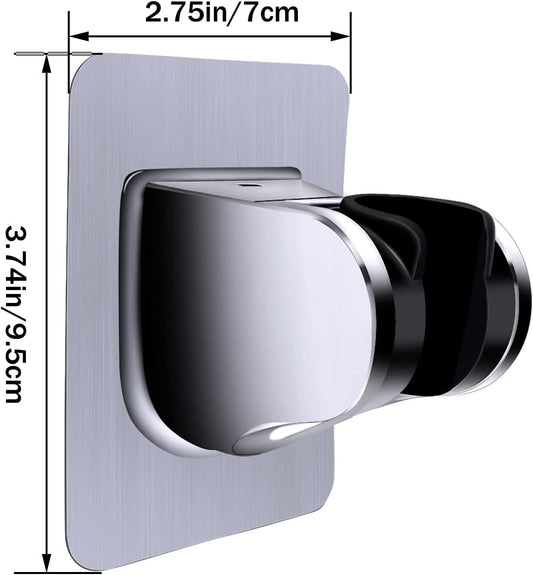 Strong Adhesive Waterproof Shower Head Stand, Self-Adhesive Holder, Adjustable Handheld, No Drilling Wall Mount, Chrome