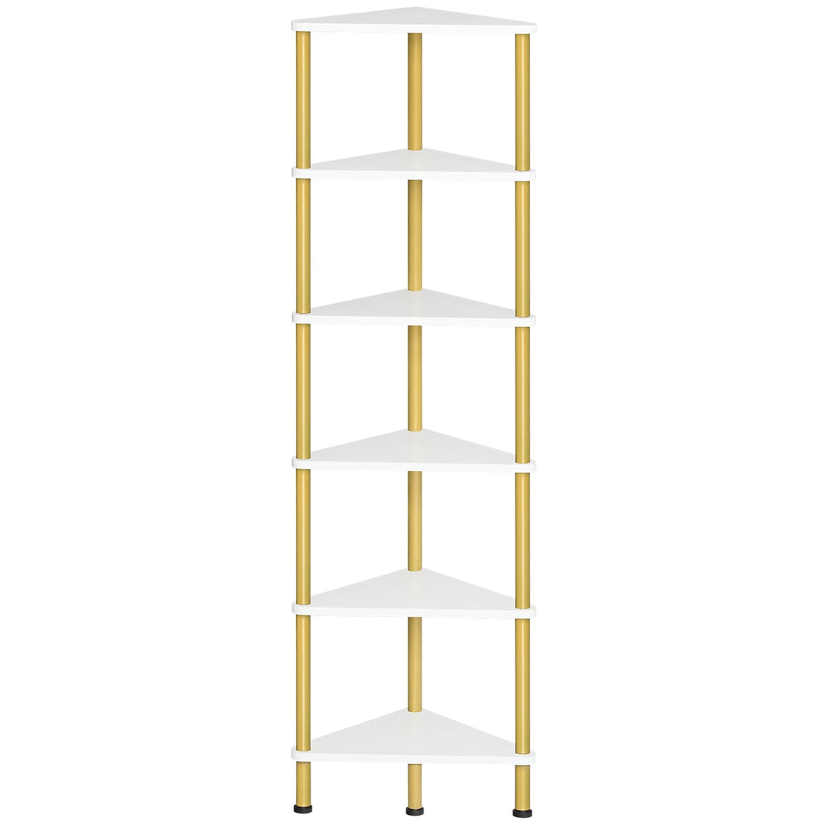HOOBRO Corner Shelf Stand, Industrial 5-Tier Corner Bookshelf with Metal Frame, Plant Display Shelf, Small Bookcase for Small Spaces, Bedroom, Living Room, Rustic Brown BF33CJ01
