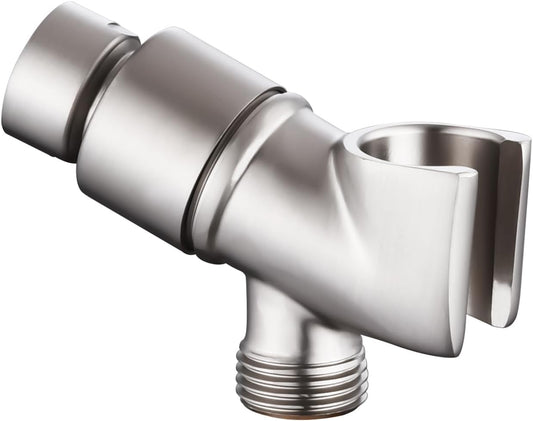 All Metal Handheld Shower Head Holder, Adjustable Shower Wand Holder with Universal Shower Arm Mount and Brass Pivot Ball, for Connecting Shower Arm and Shower Hose