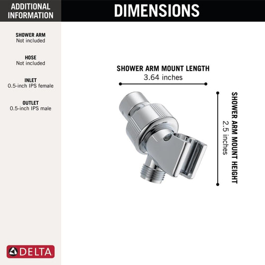 Delta Faucet U3401-PK Adjustable Shower Arm Mount, Chrome, 0.5