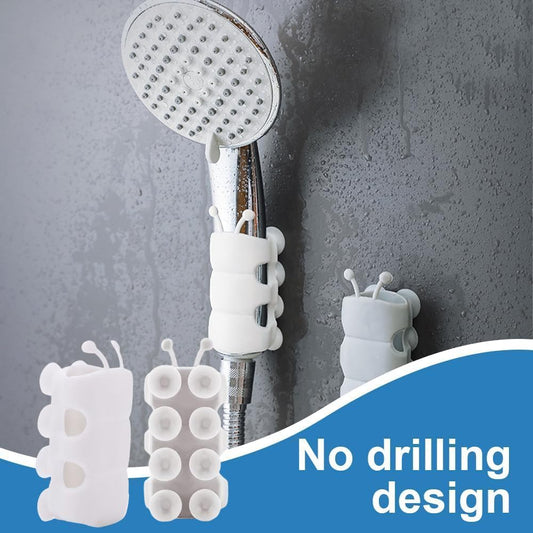 4 Pcs Silicone Shower Head Holder, Universal Relocatable Shower Head Suction Cup Holder, Wall Mount Adjustable Shower Holder for Bathroom Non Drilling