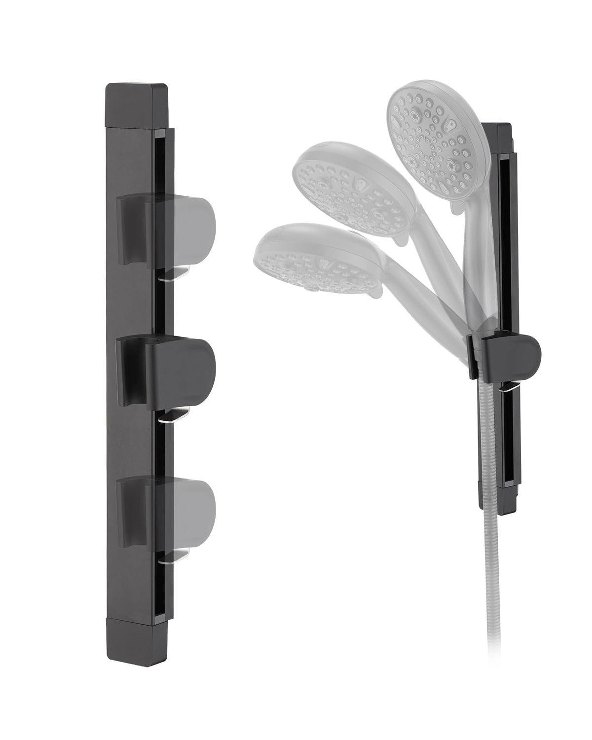 Height & Angle Adjustable Handheld Shower Head Holder, Metal Handheld Showerhead Holder, Hand Held Showerhead Holder Wall Mount, Strong Adhesive, No Drill, Suitable for Bathroom or RV, Chrome