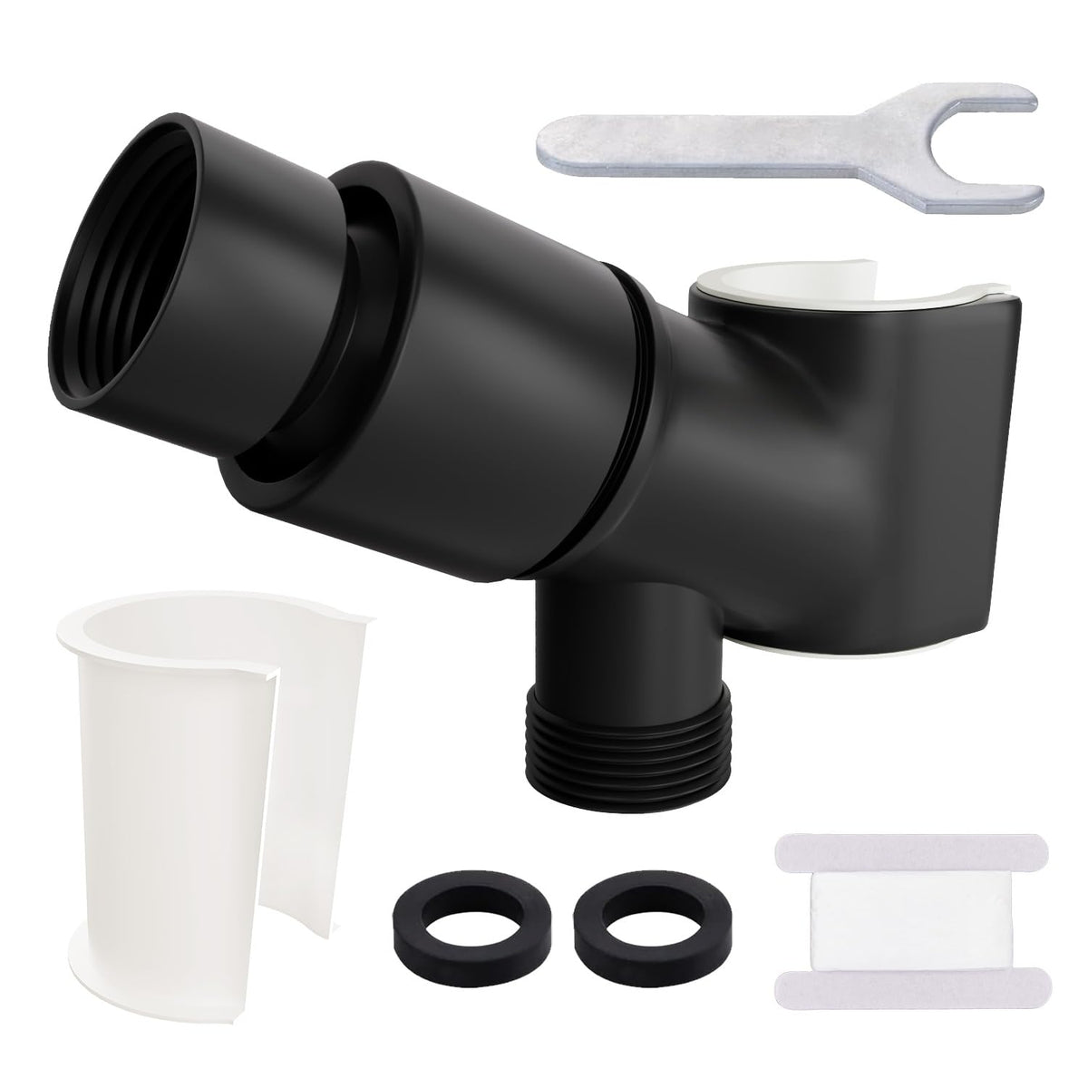 All Metal Handheld Shower Head Holder, Adjustable Shower Wand Holder with Universal Shower Arm Mount and Brass Pivot Ball, for Connecting Shower Arm and Shower Hose