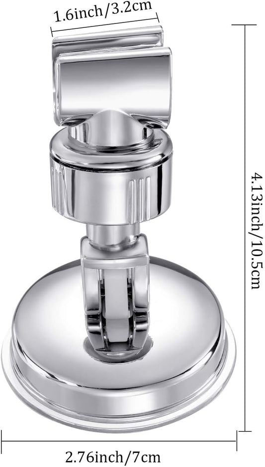 Zhehao 2 Pack Suction Cup Shower Head Holder, Adjustable, Silver Wrench