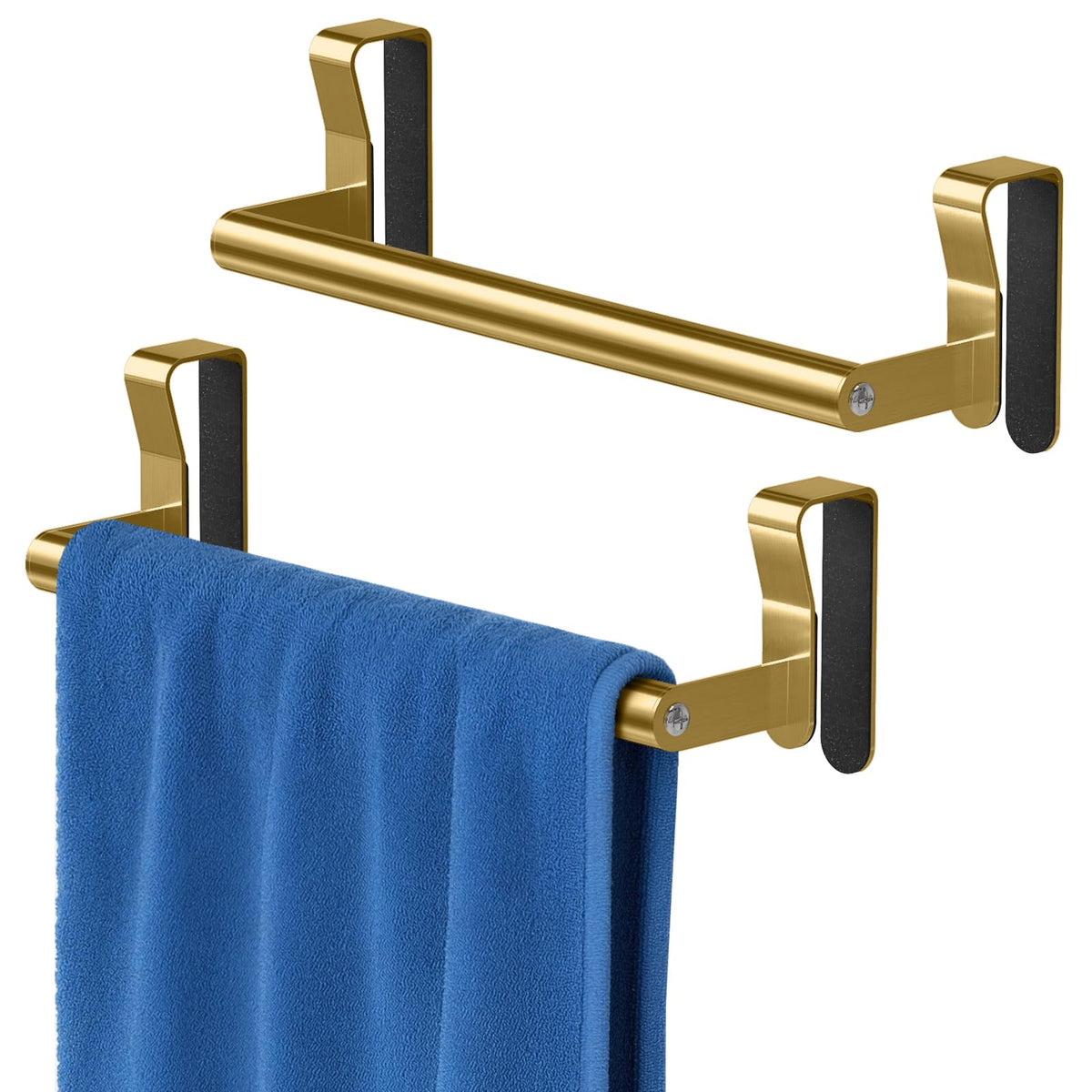 STWWO Over Cabinet Towel Holder, Brushed Dish Towel Rack Bars for Kitchen