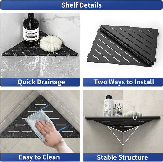 Corner Shower Shelf 10" Matte Black