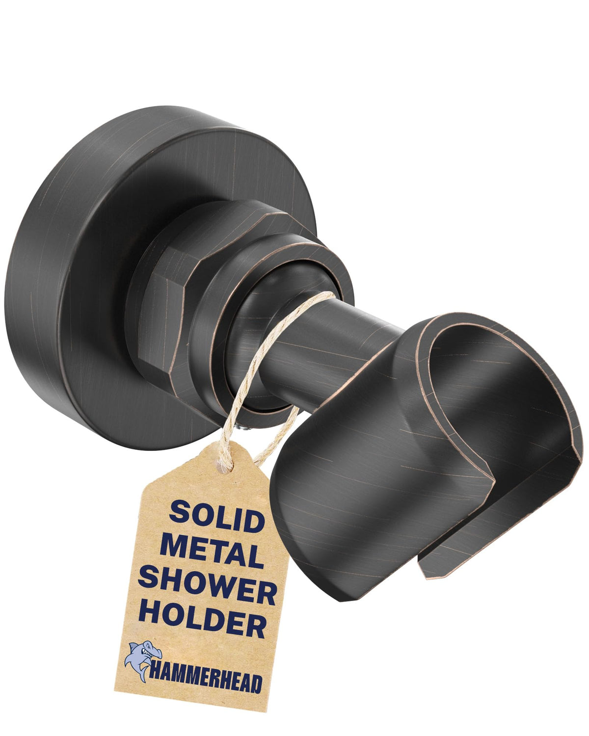 Hammerhead Metal Handheld Shower Head Holder Wall Mount with Pivot Ball
