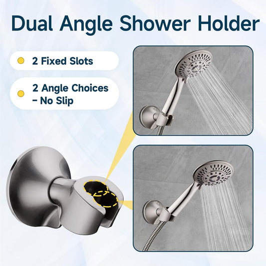 BRIGHT SHOWERS Suction Handheld Shower Head Holder, Hand Shower Bracket