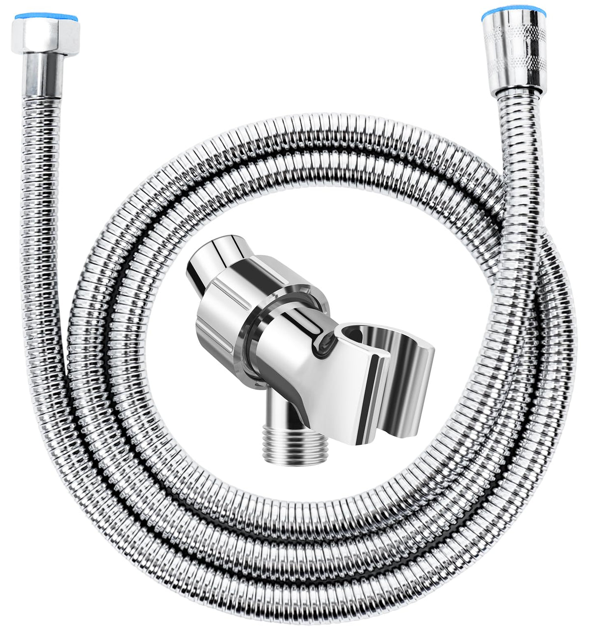 MAYYAYA Brass Ball Handheld Shower Head Holder, 59IN ShowerHead Hose,Silver
