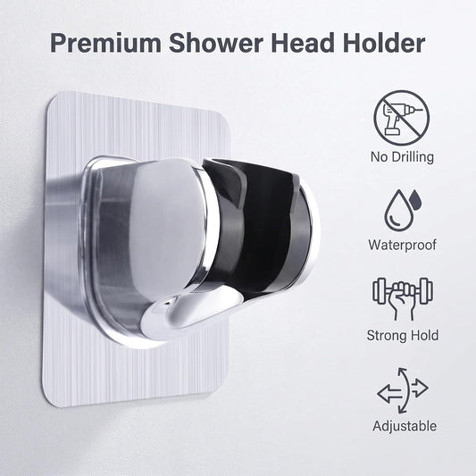 2 Pcs Adjustable Suction Cup Shower Head Holder Removable No Drill for Bath
