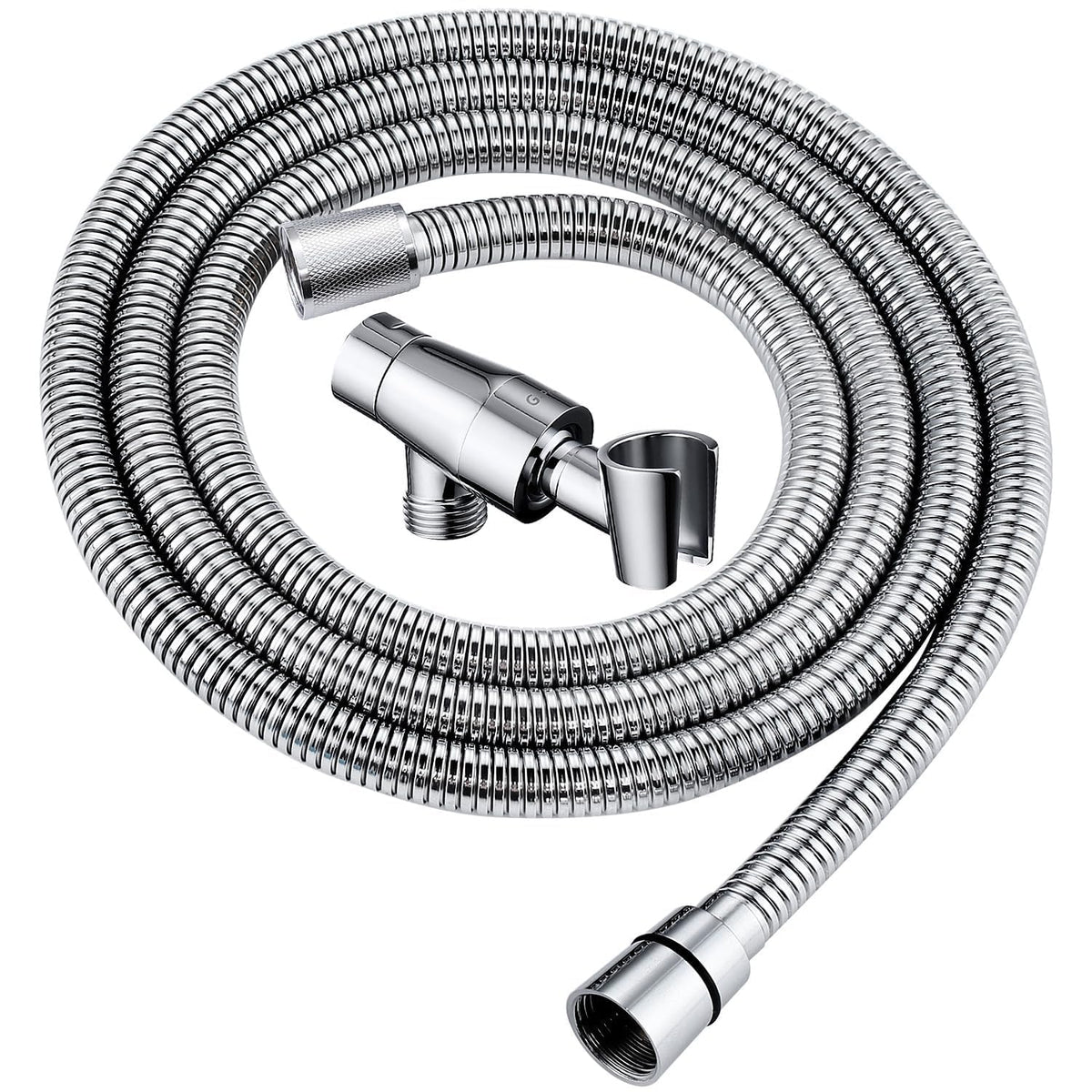 G-Promise All Metal Shower Head Holder with 71 Inch Hose(Chrome)
