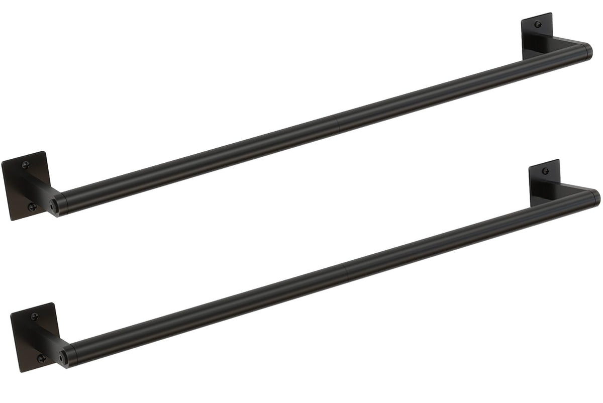 2 Packs 24 Inch Bathroom Towel Bar, Matte Black Towel Racks for Bathroom, JIAPAIDUO Bathroom Towel Rack Wall Mounted, Bath Hand Towel Holder Organizer, Modern Home Decor Towel Rod