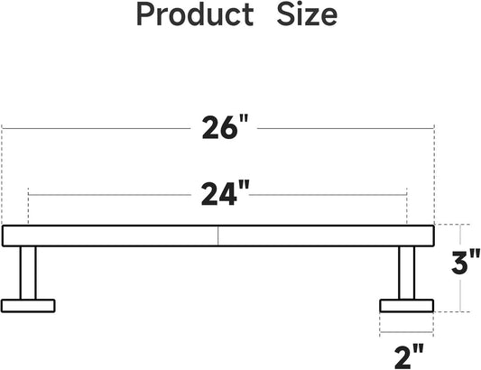 USHOWER Brushed Nickel Towel Bar, 24-Inch Towel Racks for Bathroom
