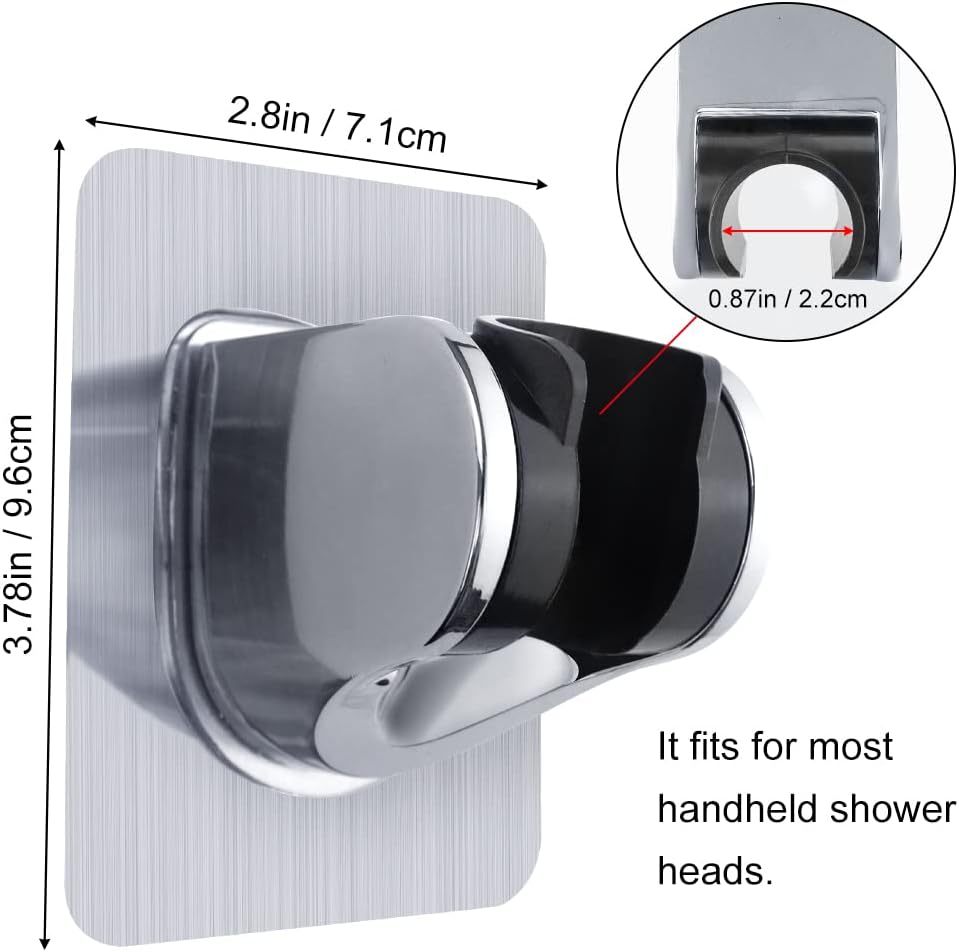 2 Pcs Adjustable Suction Cup Shower Head Holder Removable No Drill for Bath