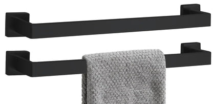 24 Inch Bathroom Towel Bar SUS304 Stainless Steel Matte Black Towel Holder Wall Mounted Heavy Duty Towel Rack Bathroom Towel Rod Modern Square Base Design(1, Matte Black, 24 Inch)