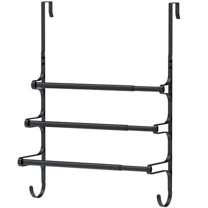 CANYAVE Over The Door Towel Rack, Over Door Towel Rack for Bathroom Door, Triple Towel Storage Holder with Hooks (Silver)