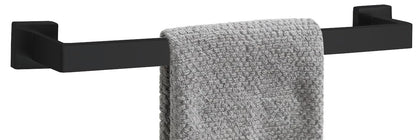 24 Inch Bathroom Towel Bar SUS304 Stainless Steel Matte Black Towel Holder Wall Mounted Heavy Duty Towel Rack Bathroom Towel Rod Modern Square Base Design(1, Matte Black, 24 Inch)