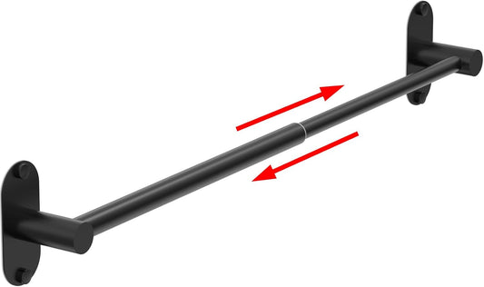 Towel Bar, Adhesive or Drill Wall Mount, Matte Black, 1 Pack