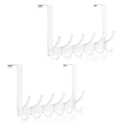 Optish Over The Door Hooks, Door Hanger Hooks for Hanging, Over The Doors Towel Racks for Bathroom, Coat Rack Dorm Essentials (1Pack, White, Fit 1-3/4" Doors)