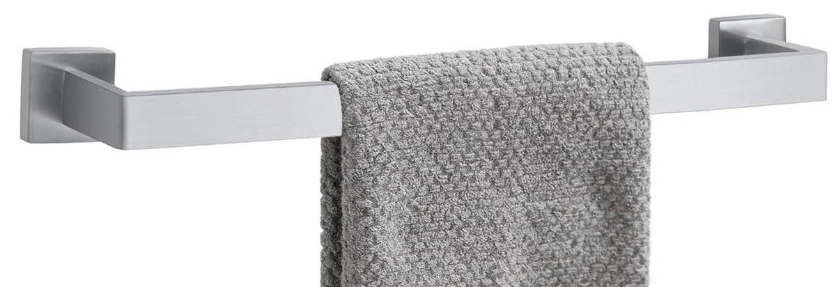 24 Inch Bathroom Towel Bar SUS304 Stainless Steel Matte Black Towel Holder Wall Mounted Heavy Duty Towel Rack Bathroom Towel Rod Modern Square Base Design(1, Matte Black, 24 Inch)
