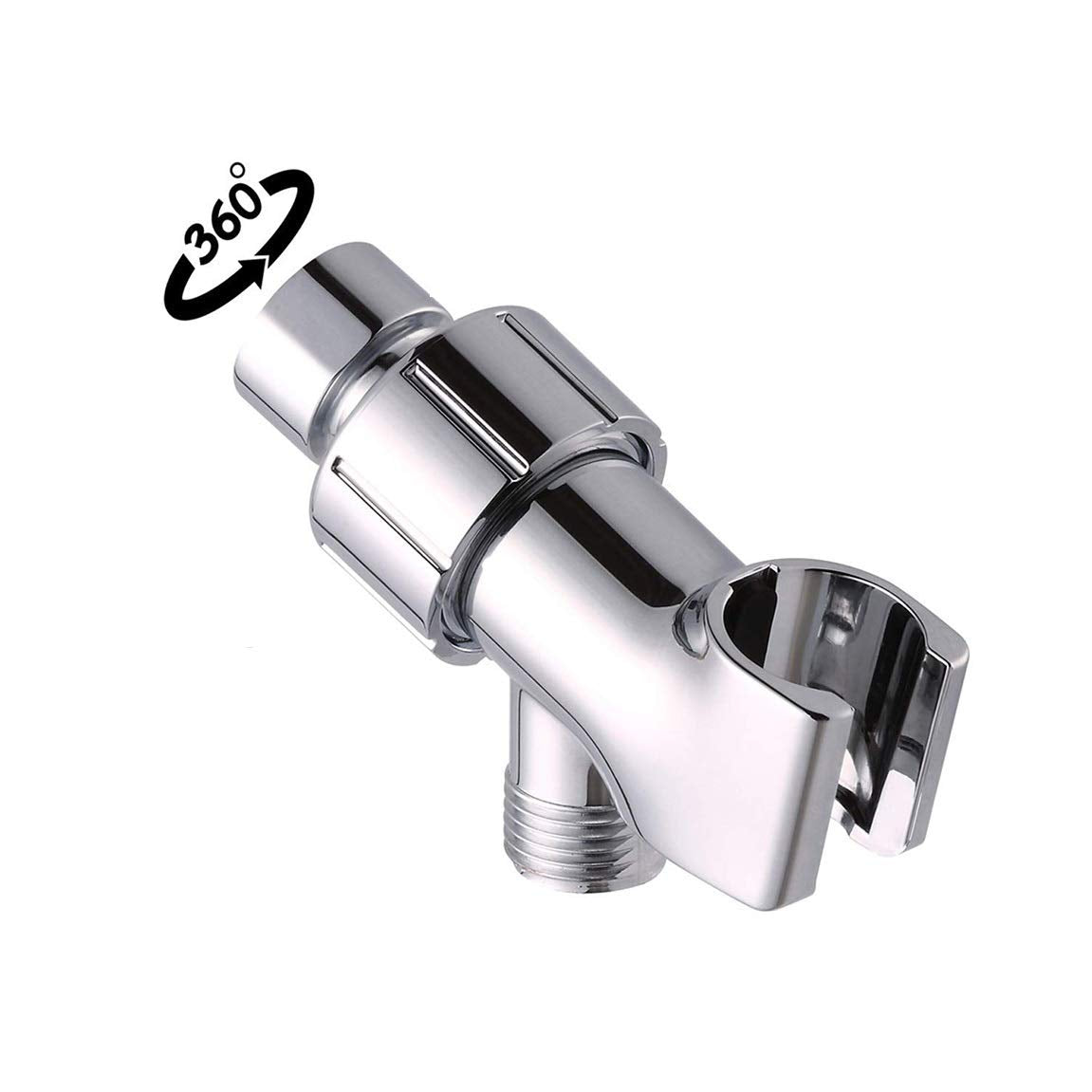 NearMoon Adjustable Shower Arm Mount- with Universal Wall Hook Bracket and Brass Pivot Ball, Shower Head Holder for Hand Held Showerheads (Chrome Finish)