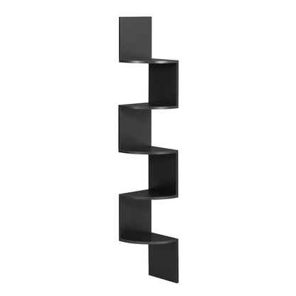 VASAGLE Corner Shelf Wall Mount, 5-Tier Floating Corner Bookshelf