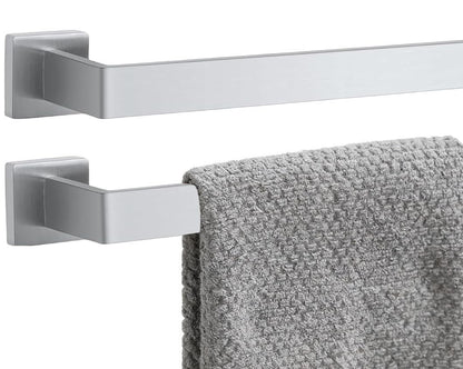 24 Inch Bathroom Towel Bar SUS304 Stainless Steel Matte Black Towel Holder Wall Mounted Heavy Duty Towel Rack Bathroom Towel Rod Modern Square Base Design(1, Matte Black, 24 Inch)