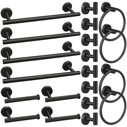 10pcs Matte Black Bathroom Hardware Set
