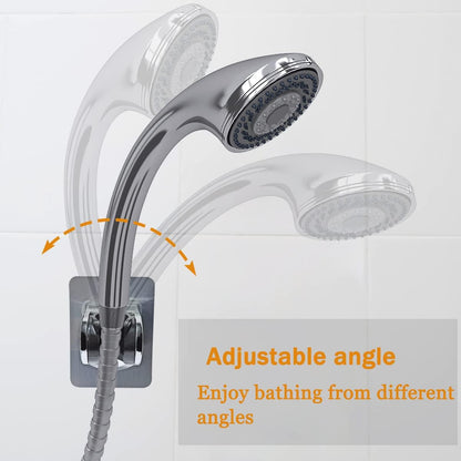 Strong Adhesive Waterproof Shower Head Stand, Self-Adhesive Holder, Adjustable Handheld, No Drilling Wall Mount, Chrome