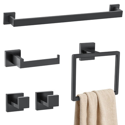 Brushed Gold Towel Bar Set 10-Piece Gold Bathroom Hardware Accessories Set,Stainless Steel Towel Rack Set for Bathroom Wall-Mounted,23.6-Inch