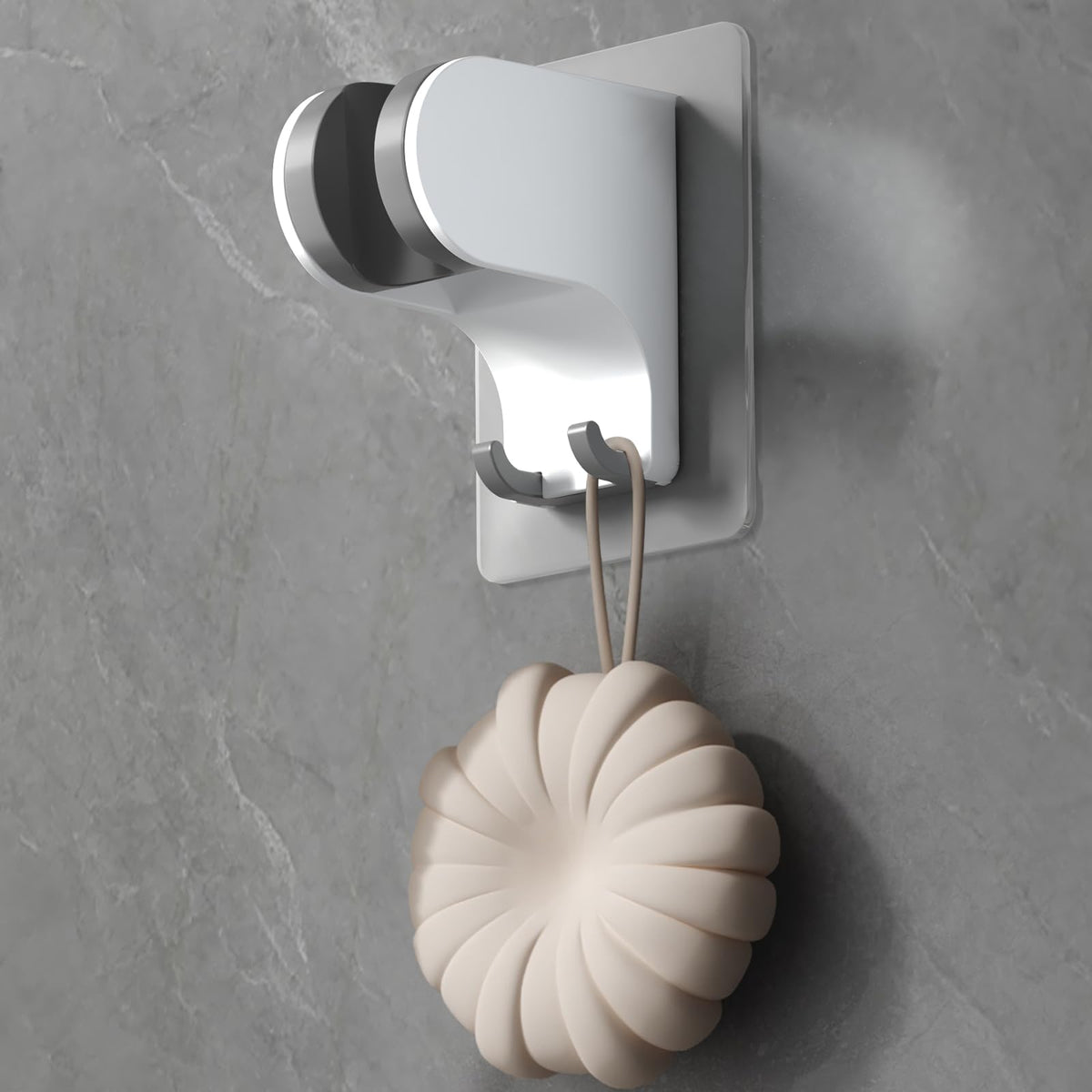 Hand Held Shower Head Holder Wall Mount, 2 Hooks, Chrome, 1 Pack