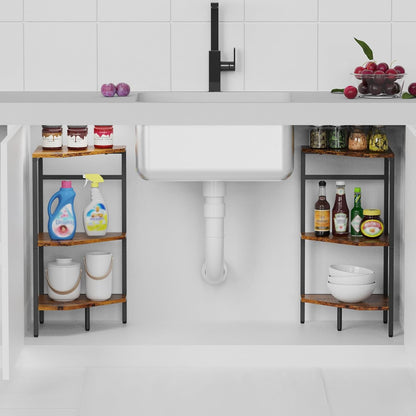 CADUKE Pedestal Sink Storage, 2 Pack Bathroom Under Vanity Storage Shelf