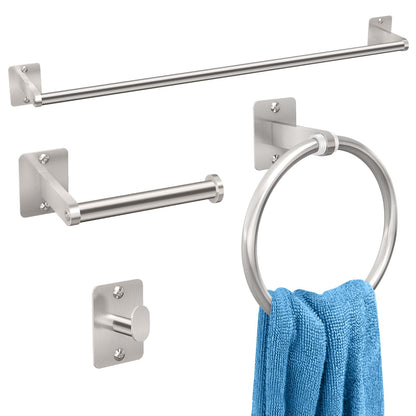 KLJKPA Brushed Nickel Bathroom Accessories Set, 4 PCS Bathroom Hardware Set