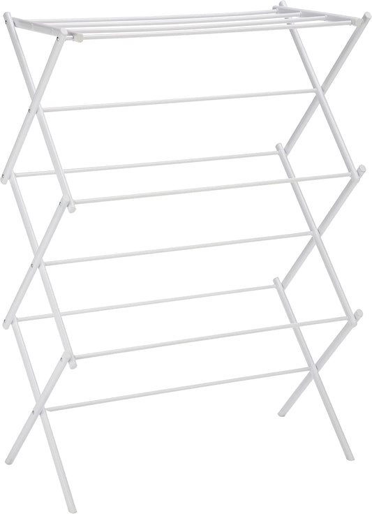 Amazon Basics Foldable Portable Clothes Drying Rack for Indoor Air Drying, Collapsible Design, 14.5" D x 29.5" W x 41.8" H, White
