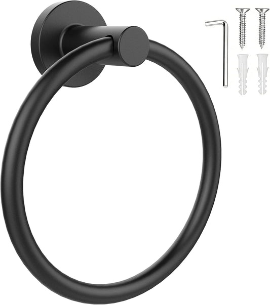 SetSail Towel Holder for Bathroom Wall Matte Black Towel Ring