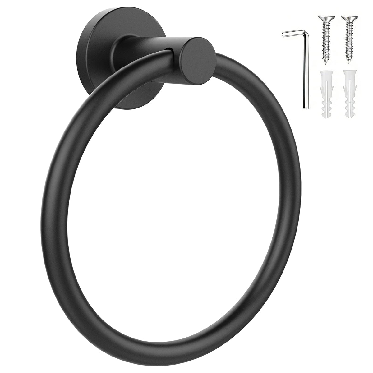 SetSail Towel Holder for Bathroom Wall Matte Black Towel Ring