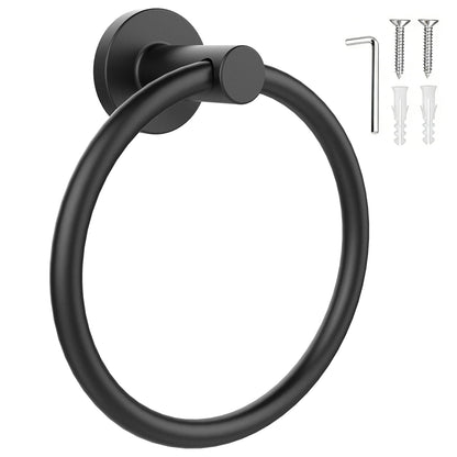 SetSail Towel Holder for Bathroom Wall Matte Black Towel Ring