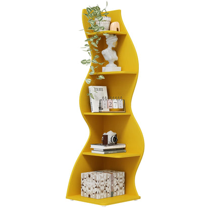 Tribesigns Corner Shelf, Modern 5-Tier Wall Corner Bookshelf, Stylish Corner Small Bookcase Storage Rack Plant Stand with Unique Shape for Living Room, Home Office (Sage Green, 1PC)