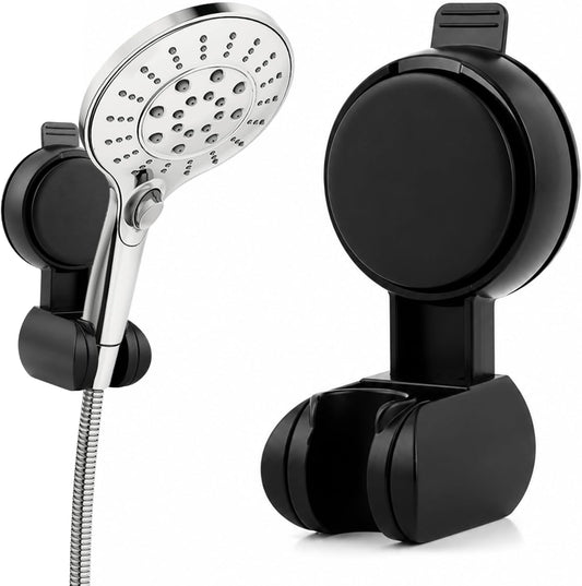 Shower Head Holder Suction, Shower Head Holder, Adjustable Bathroom Suction Cup, No Drilling Shower Head Bracket for Bathroom, Removable Wall Mounted Suction Bracket, Waterproof