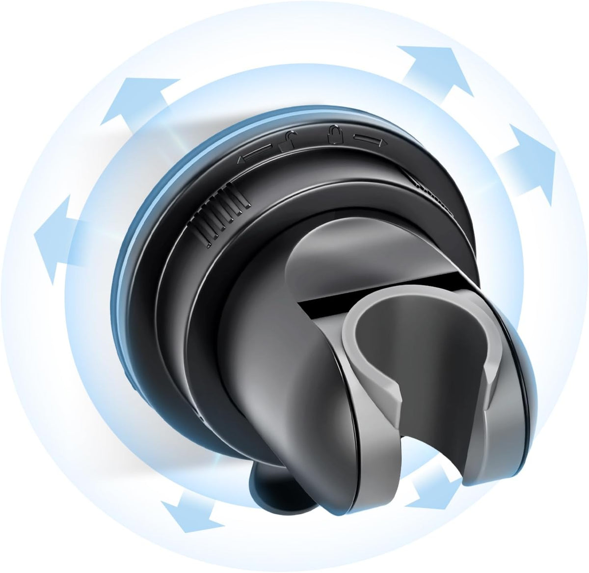 Shower Head Holder Suction, Black Removable Adjustable No-Drill