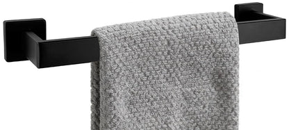 24 Inch Bathroom Towel Bar SUS304 Stainless Steel Matte Black Towel Holder Wall Mounted Heavy Duty Towel Rack Bathroom Towel Rod Modern Square Base Design(1, Matte Black, 24 Inch)