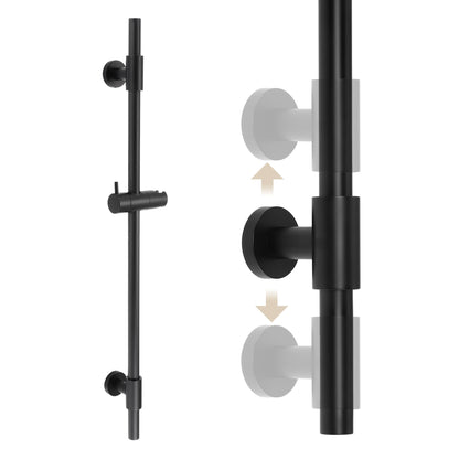 KES No Drill 30-Inch Shower Slide Bar with Adjustable Handheld Shower Head Holder, Self Adhesive, Universal Fit, SUS304 Brushed Stainless Steel Drill-Free for Bathroom, F209S78DF-BS