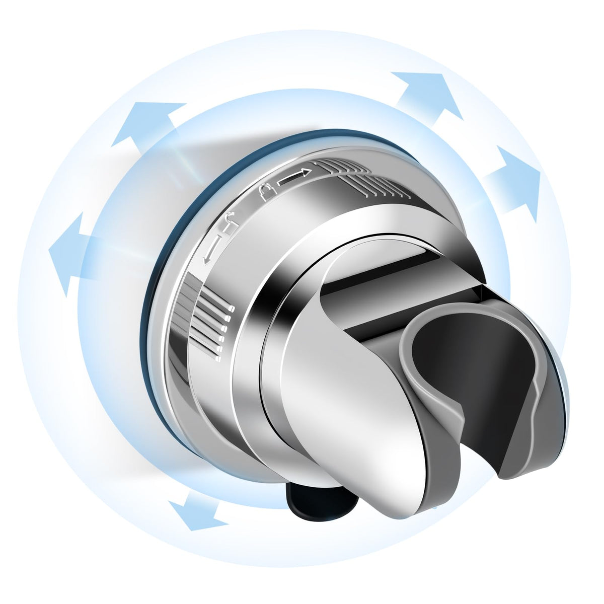 Shower Head Holder Suction, Chrome Removable Adjustable No-Drill