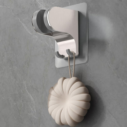 Hand Held Shower Head Holder Wall Mount, 2 Hooks, Chrome, 1 Pack