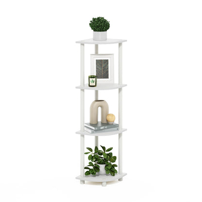 Furinno Turn-N-Tube Corner Shelf, 5-Tier Corner Bookshelf, Open Storage Shelves, for Organization and Storage, Living Room, Home Office, Garage, Bedroom, Black Espresso
