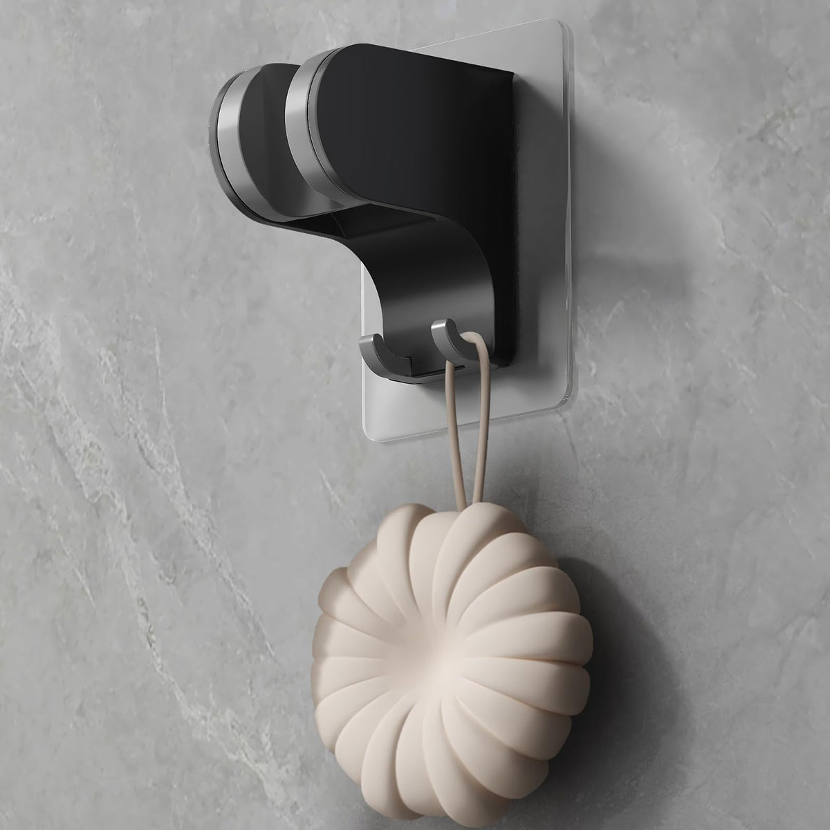 Hand Held Shower Head Holder Wall Mount, 2 Hooks, Chrome, 1 Pack