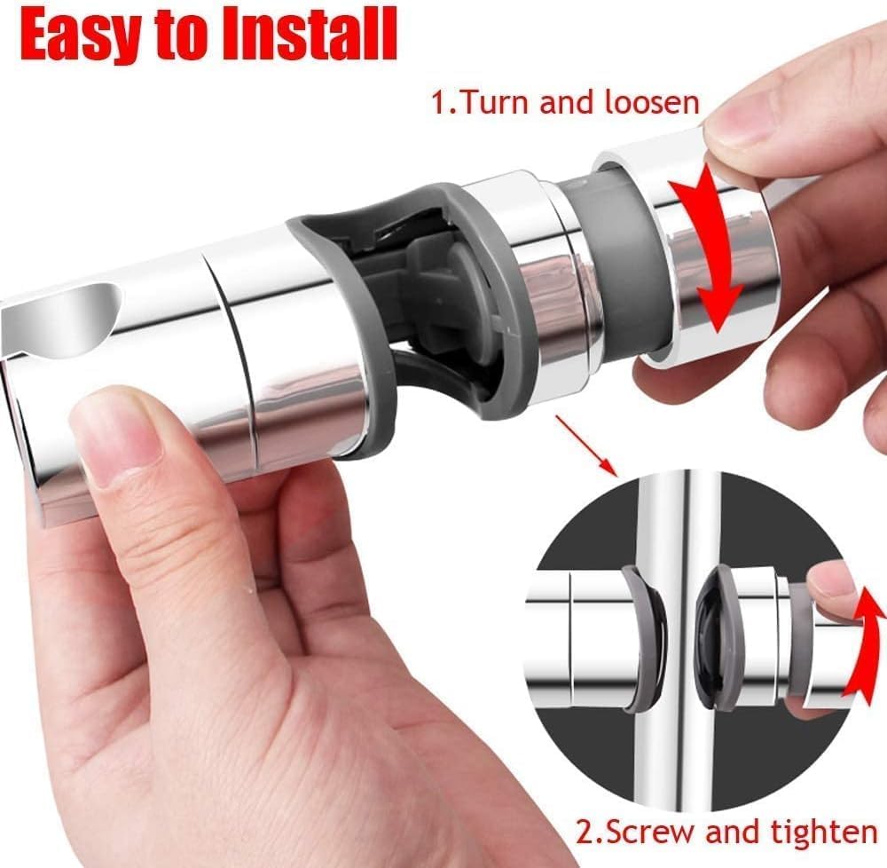 Adjustable Shower Head Holder for Slide Bar 18-25MM, ABS Chrome