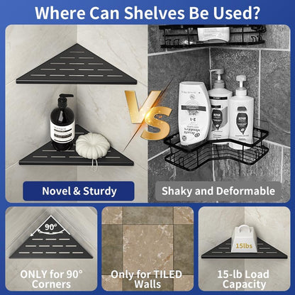 Corner Shower Shelf 10" Matte Black